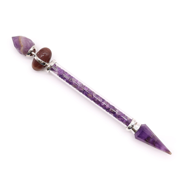 LingW-03 Baguette Shiva Lingam et Amethyste