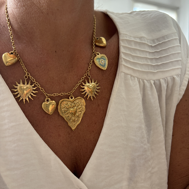 Collier Charms Cœurs