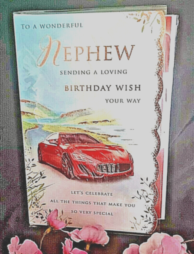 Nephew Birthday Card Modern Design Card 10"x 7"