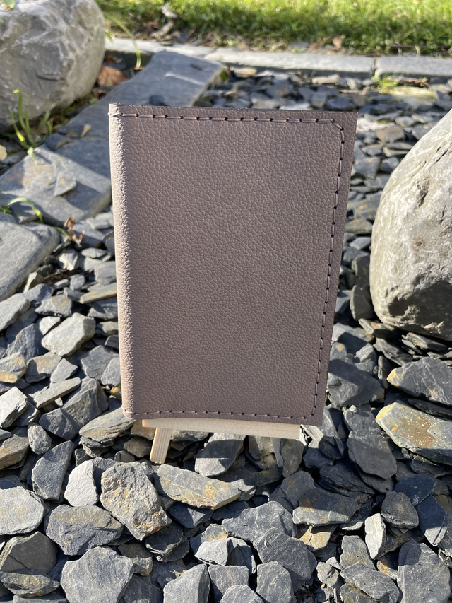 Porte-passeport marron clair/vieux rose