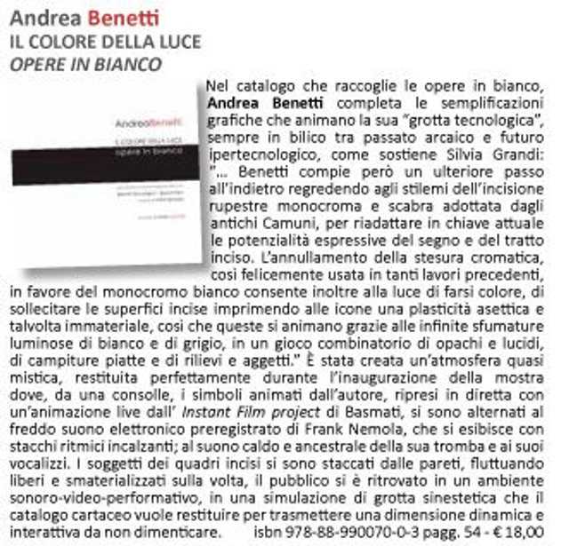 Andrea Benetti, "Il colore della luce", qudulibri 2014