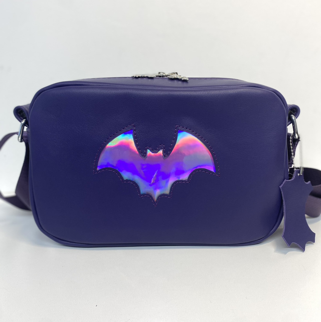 Purple Leather Crossbody Bag