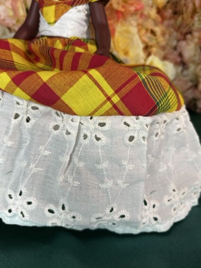 Poupée - Robe madras 100% Coton – Fait main