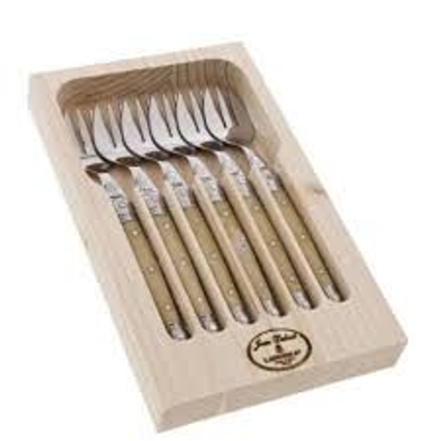 SET 6 TENEDORES POSTRE LAGUIOLE MARFIL