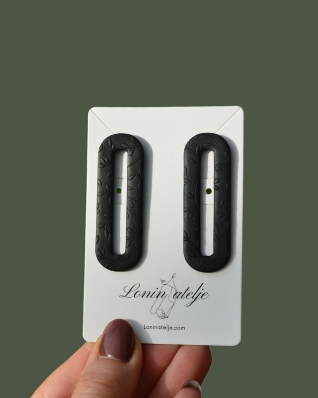 LJFW Kolekcija - Veliki ovalni uhani s potiskom 