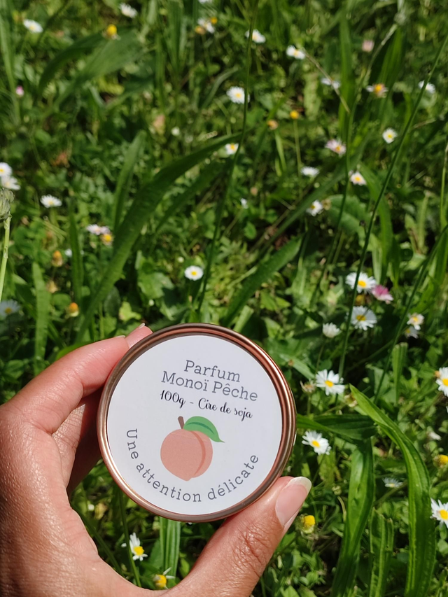 Bougie parfumée Monoï Pêche 100g