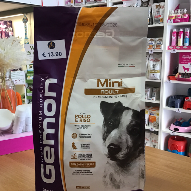 GEMON MINI ADULT POLLO E RISO DOG 3 KG 