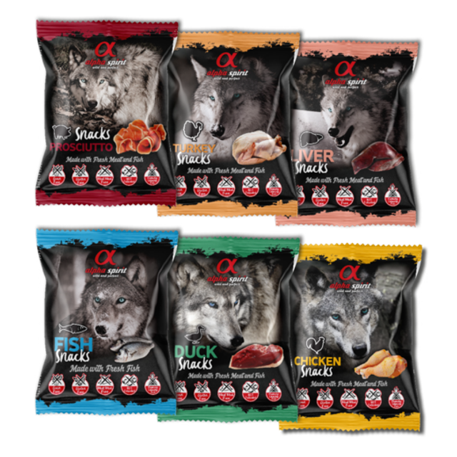 alpha spirit Snack gewürfelt in 6 Sorten á 50 g