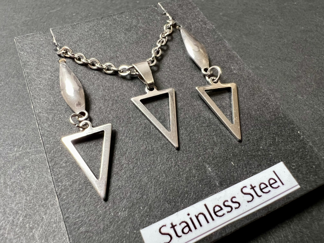 Triangle Jewellery Set | Stainless Steel