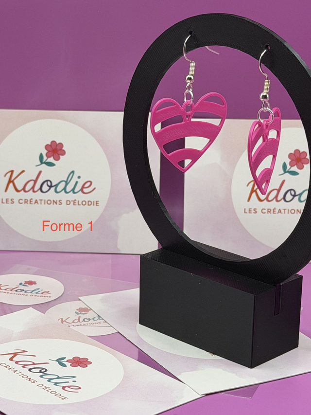 Boucles d'oreilles Coeur - Attaches Crochet
