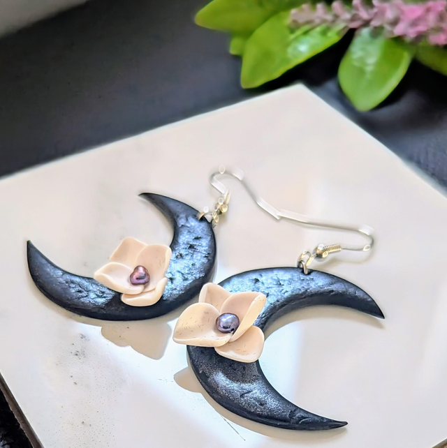 Midnight Moon Dangle Earrings