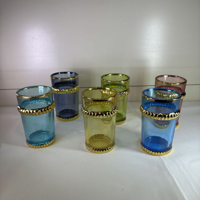 Verre à thé anneau doré/coloré