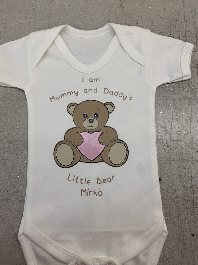 Cute teddy bear with heart baby Vest  
