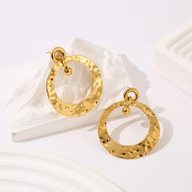 Boucles d'oreilles rondes martelées