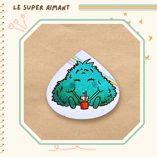 Le super aimant illustré avec une momote
