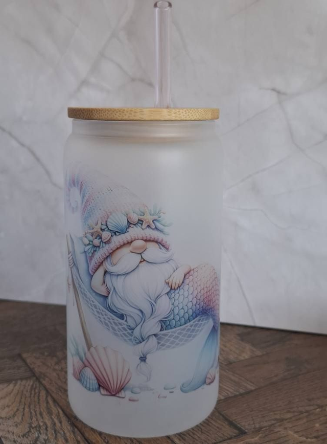 Verre givré gnome sirène