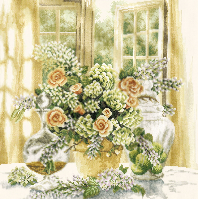 A Sunny Morning Cross Stitch Kit by Lanarte
