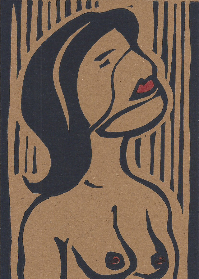 Lino-carte Covid love