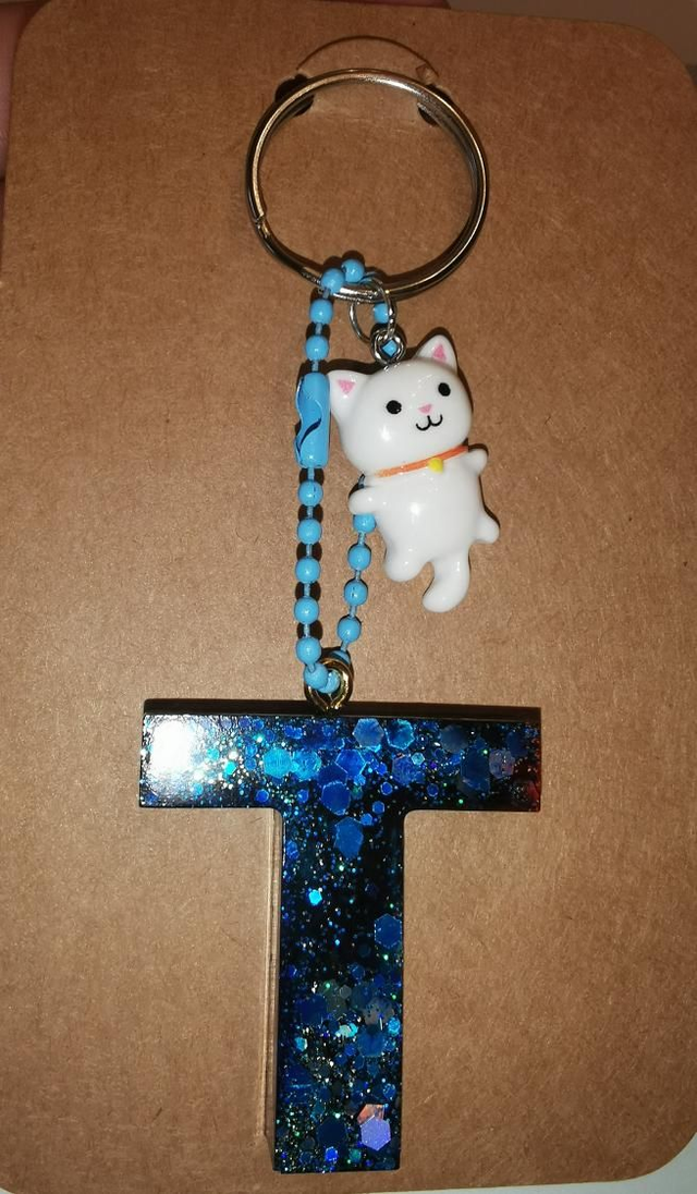 Porte clé Lettre avec petit chat