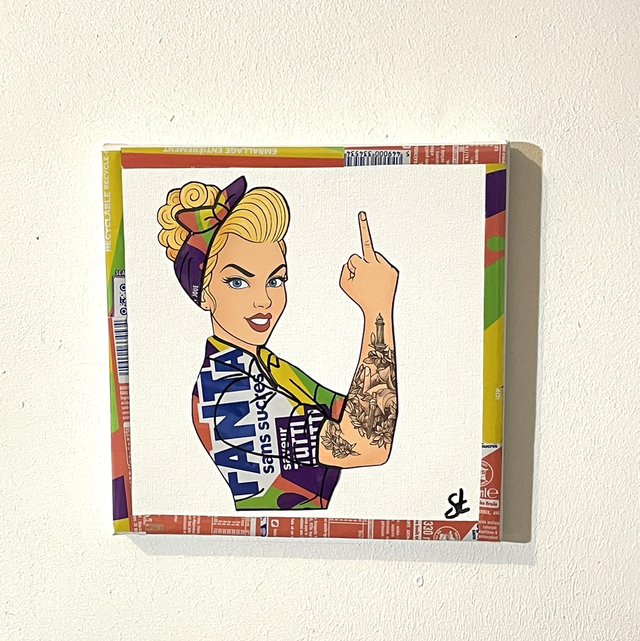 Tableau pin-up 20x20 cm