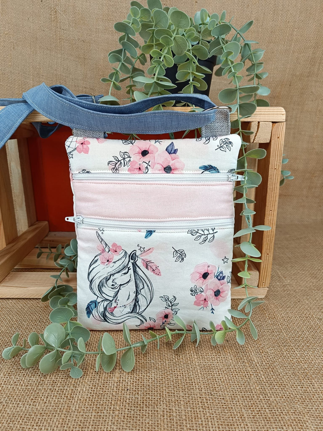 Sac pochette - petit sac- sac bandoulière - modèle licorne
