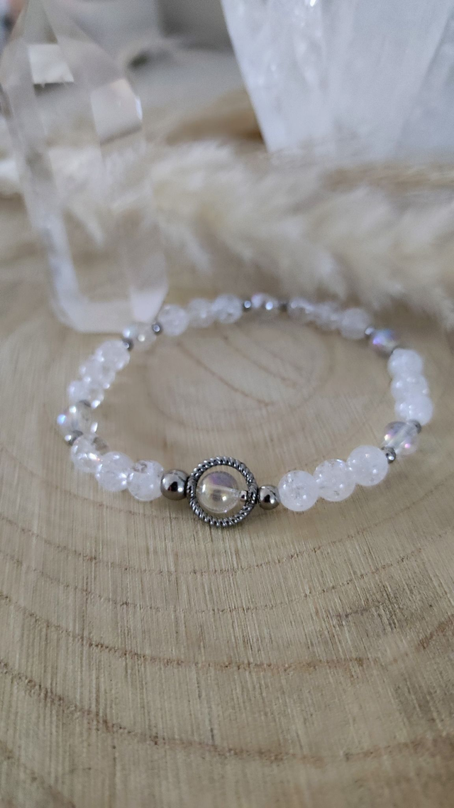 Bracelet "Nouveau départ" Cristal de roche craquelé