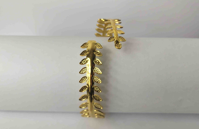 Brassard Bracelet de biceps laurier minimaliste or