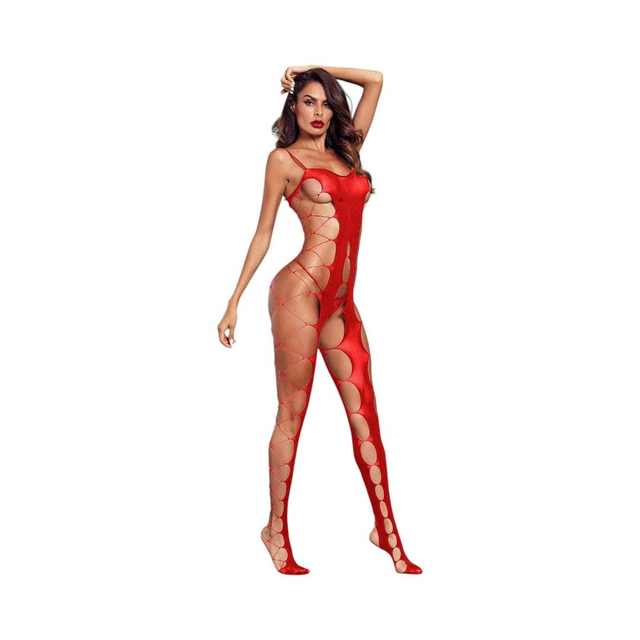 Body Entero de Malla Rojo Emma Talla Única