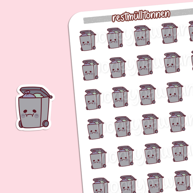 Restmülltonne Sticker Sheet - ST2307