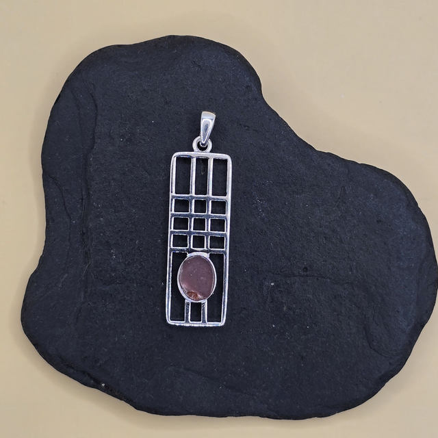 925 Sterling Silver CRM-Inspired Pendant – Rare Purple Seaglass