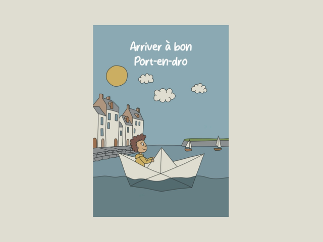 Magnet &quot; Arriver à bon Port-en-dro &quot;