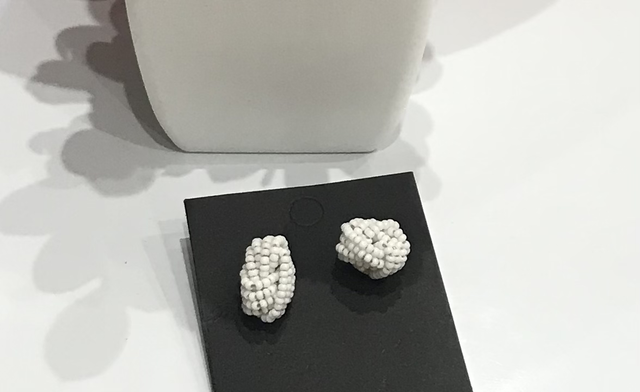 White Stud Earrings -STU04