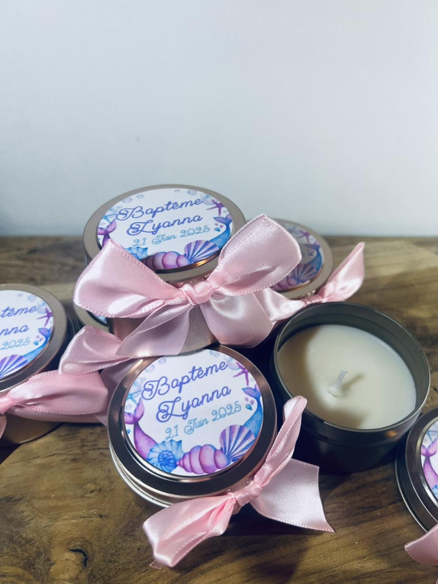 Pot métallique rose avec bougié parfumé fleur de coton   (1)