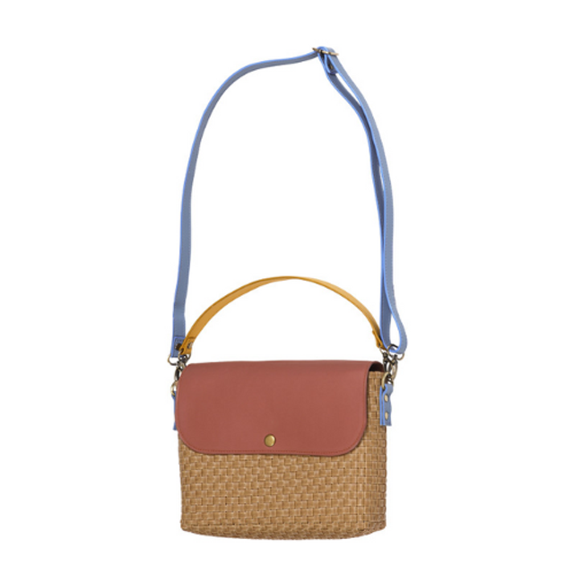 Charlie Handbag rustic pink, bright blue & yellow