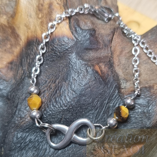 Bracelet infini: Oeil de tigre