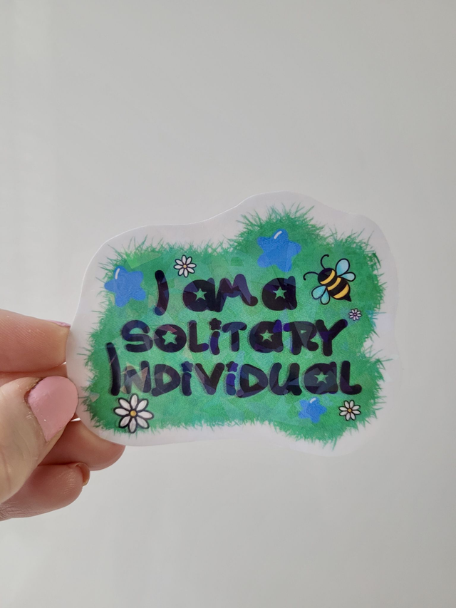 Solitary Individual Holographic Sticker