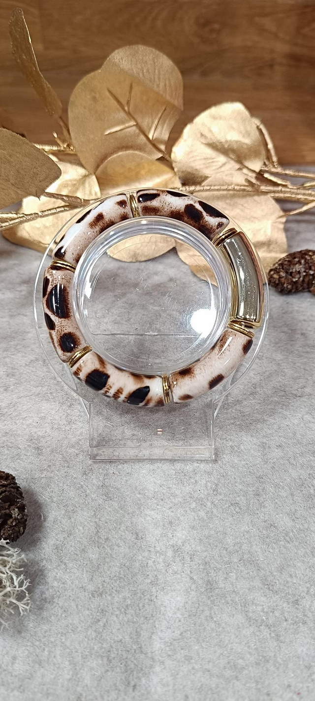 Bracelet perles Tout léopard 