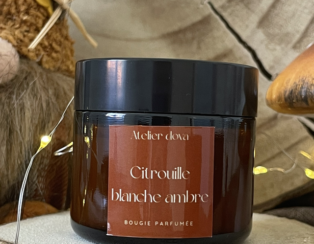 Bougie parfumée citrouille blanche ambrée 