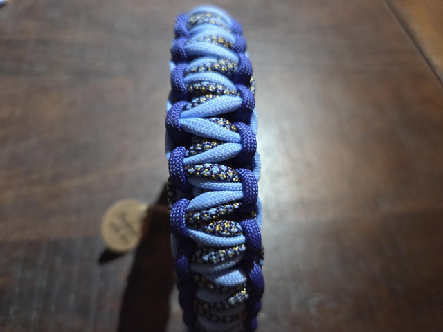 16 inch 3 tone paracord cobra weave collars- blue