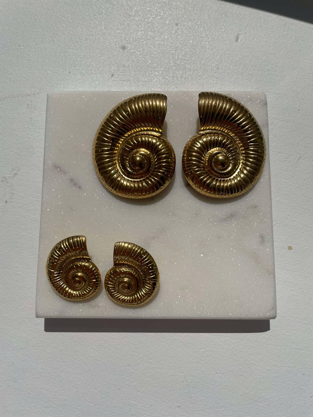 Aurore boucles d'oreilles coquillage en acier inoxydable