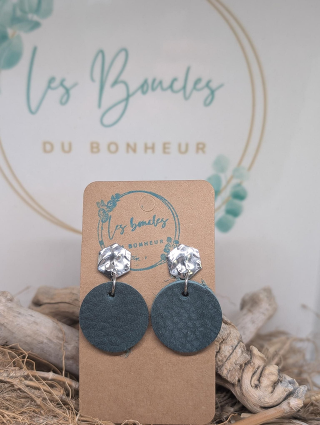 Boucles d&#039;oreilles Évasion vert ev005