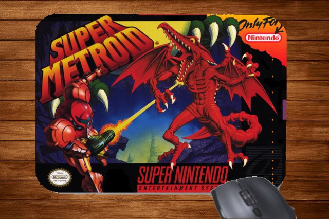 Snes Super Nintendo Super Metroid Printed Mouse Mat