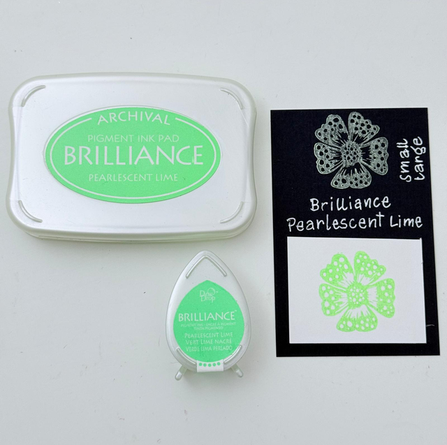 Brilliance Stempelkissen Pearlescent Lime gross & klein