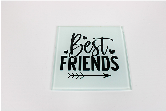 Best Friends 10cm Glass Coaster