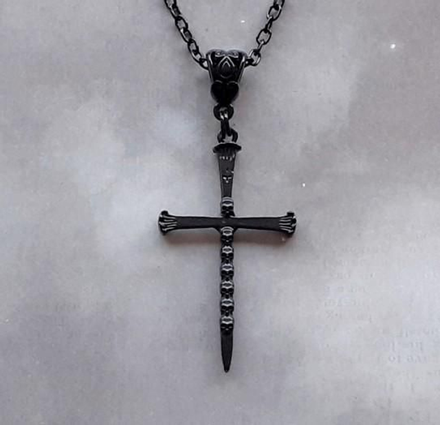 Black Skull Cross Necklace