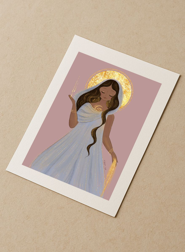 L'Icône de la Charité - Tirage d'art rehaussé de doré