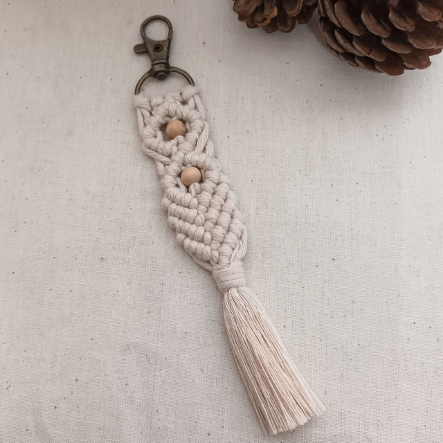 Porte-clés perles et macramé