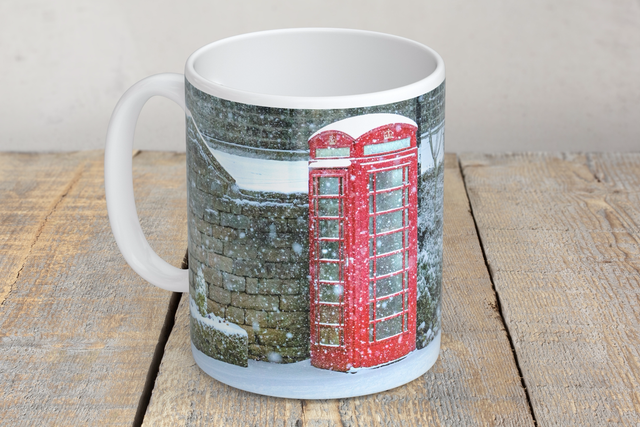 “Snow at Bolsterstone Telephone Box ” Mug  