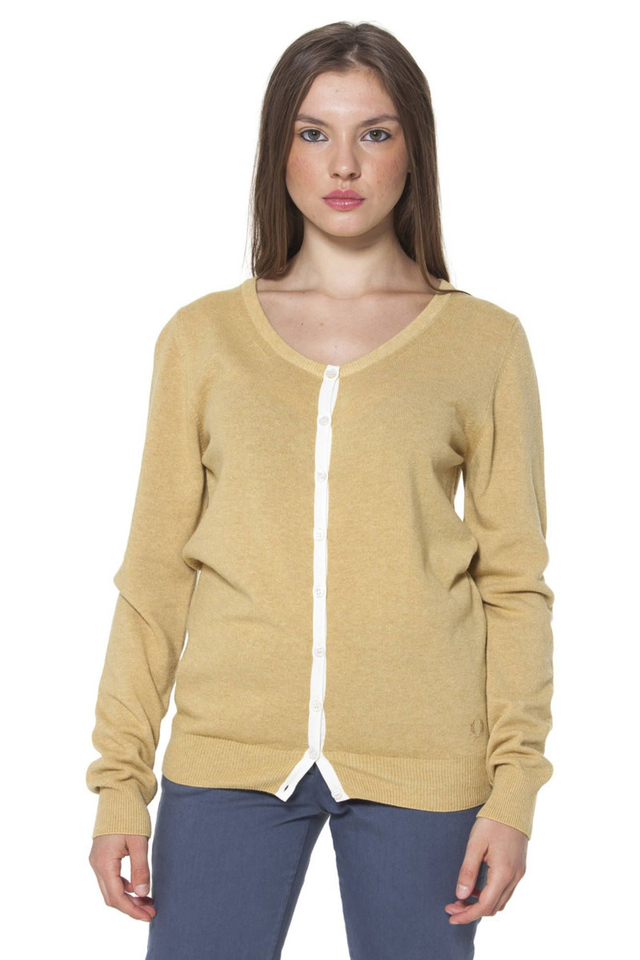 829FRED PERRY CARDIGAN DONNA GIALLO