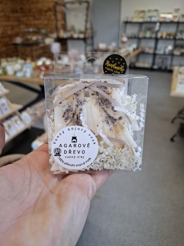 Agarové dřevo Andělská křídla - vonný sójový vosk závěsný